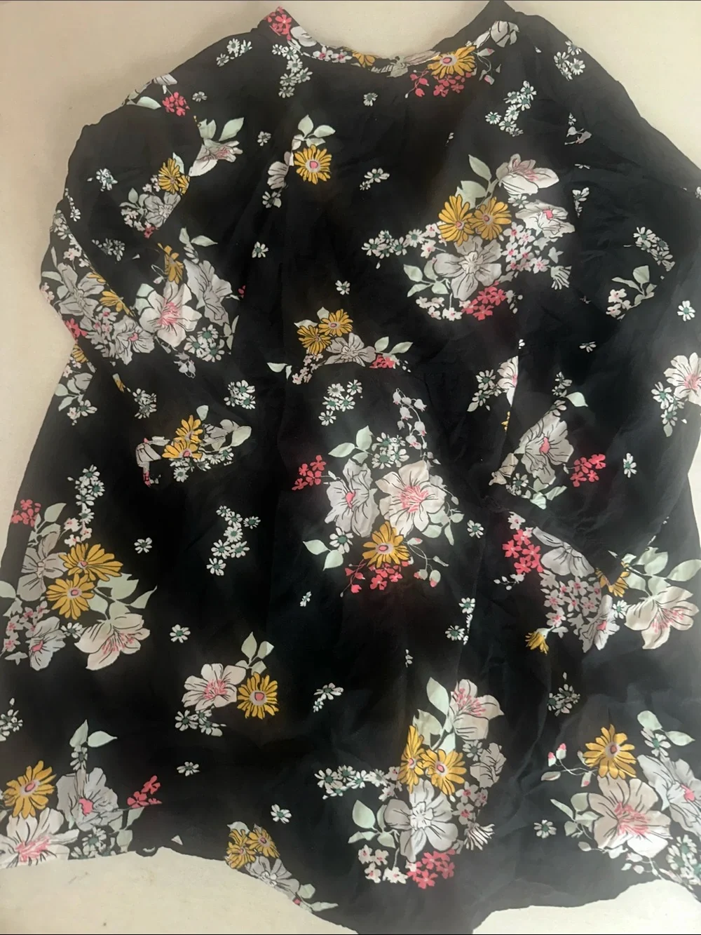 Womens Size XXL Old Navy Black Floral Boho Tunic Dress